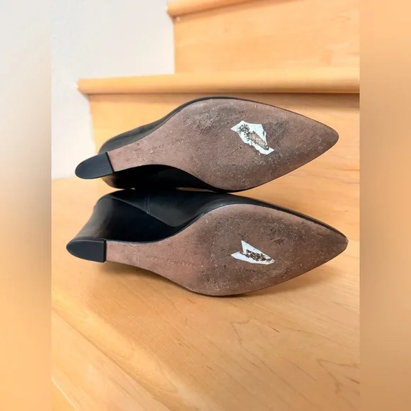 VERONICA BEARD Iluska Black Leather Wedge Chelsea Ankle Boots Size 6.5 - Picture 7 of 13